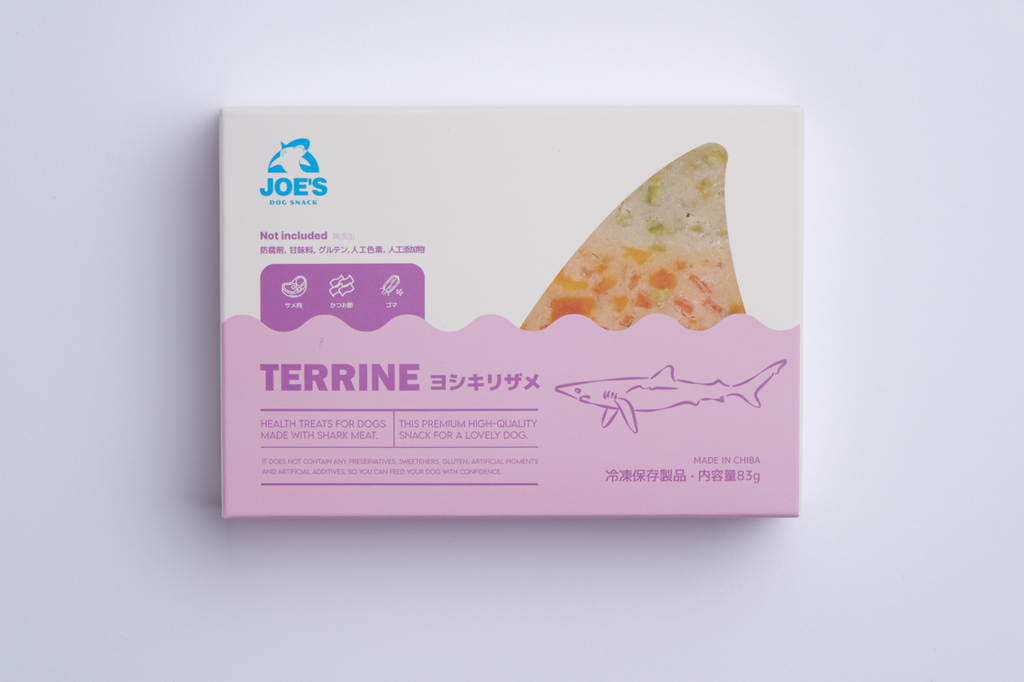 JOE’S 犬用テリーヌ ヨシキリザメ 無添加 国産 パッケージ俯瞰画像