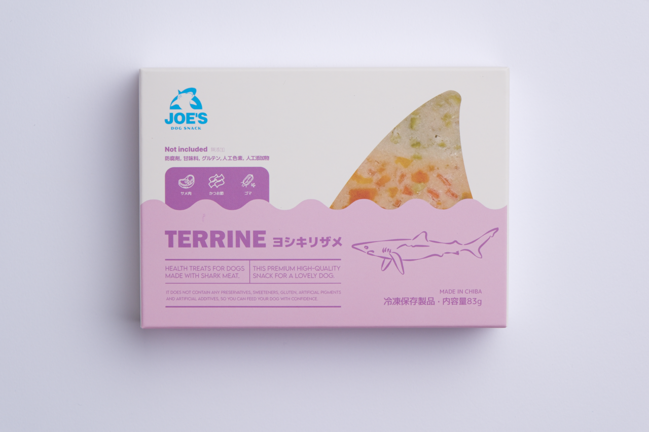 JOE’S 犬用テリーヌ ヨシキリザメ 無添加 国産 パッケージ俯瞰画像